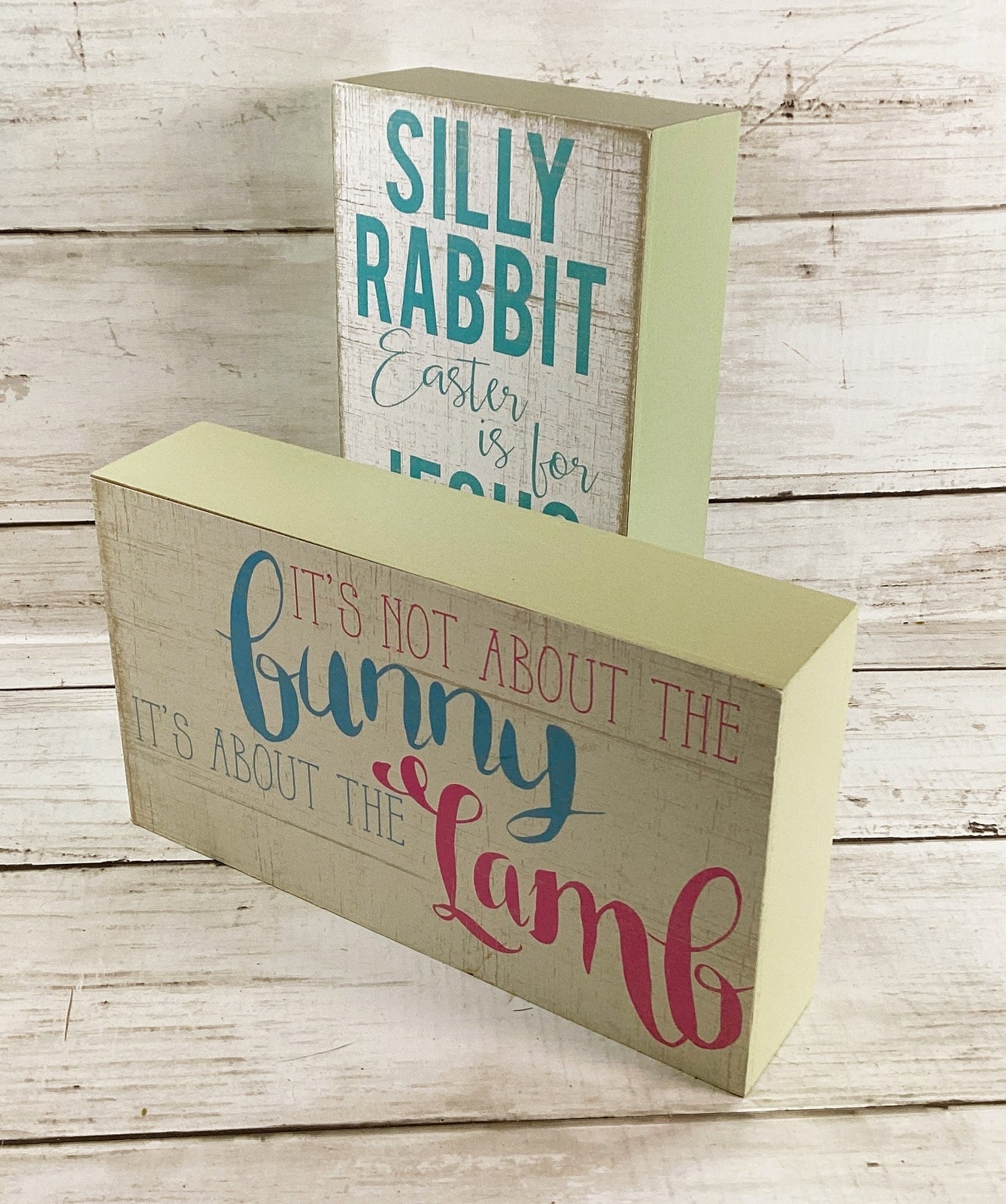HL Easter Decor - About the Lamb & Silly Rabbit Sign 2pc