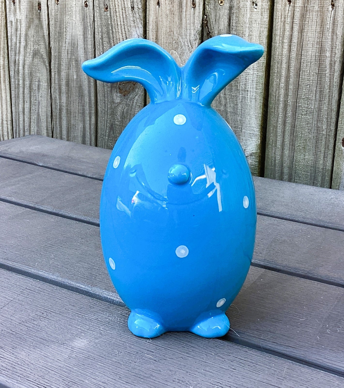 Darice Easter Decor - Ceramic Dolomite Happy Face Bunny Rabbit 4pc Set