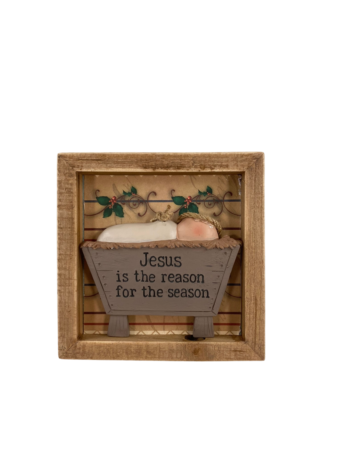 AGD Christmas Decor - Jesus Reason Season Manger Inset Sign