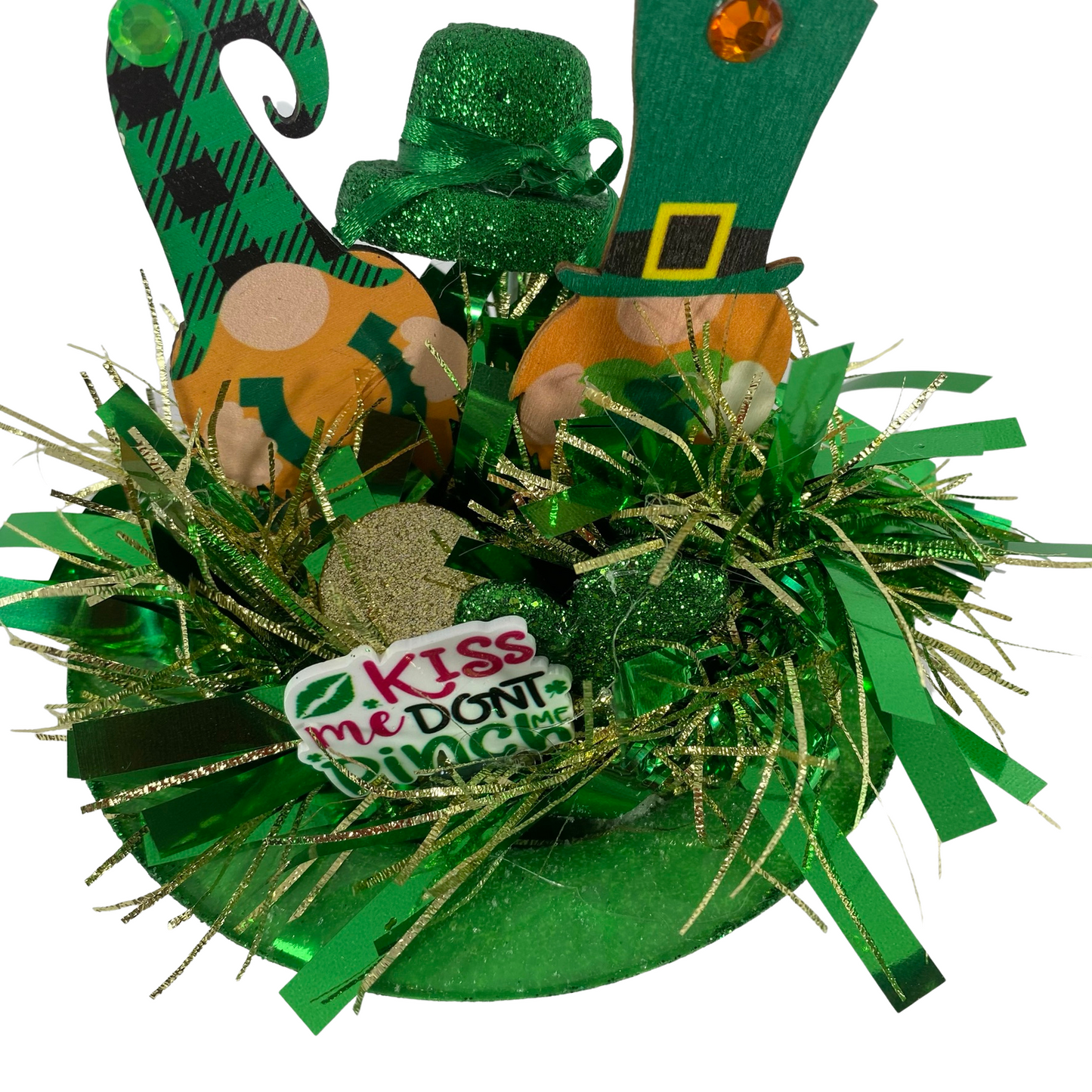 AGD St Patrick's Decor - Kiss Me Don't Pinch Me Top-hat Mini Centerpiece