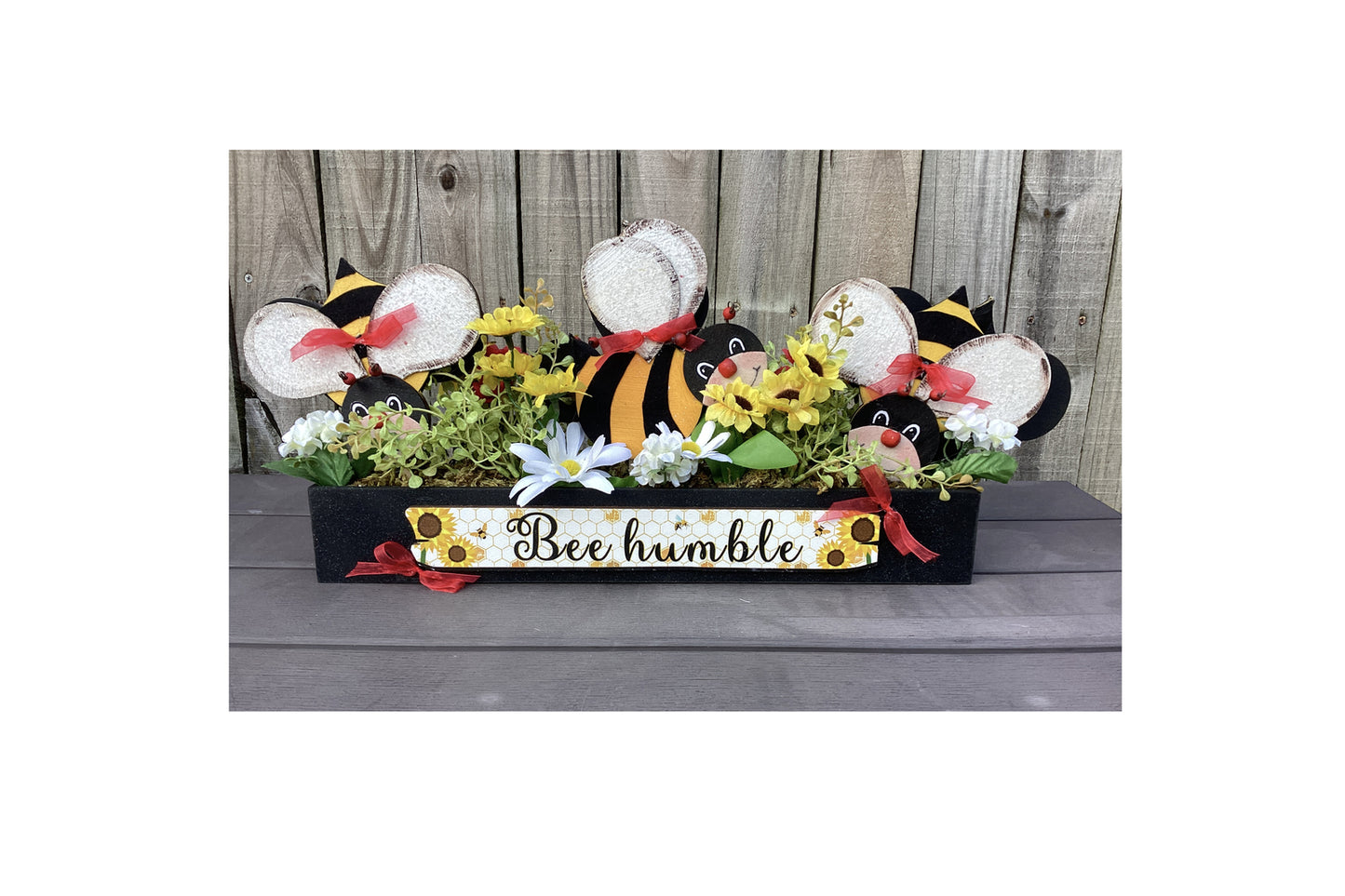 AGD  Spring Decor - Summer Bee Humble Respectful Reversible Floral Display
