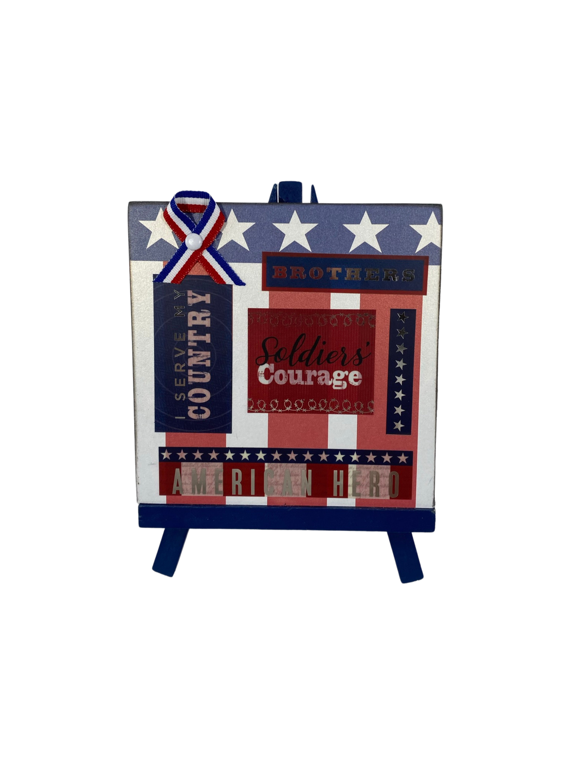 AGD Patriotic Decor - Memorial Veteran Day Hero Sign Easel Display