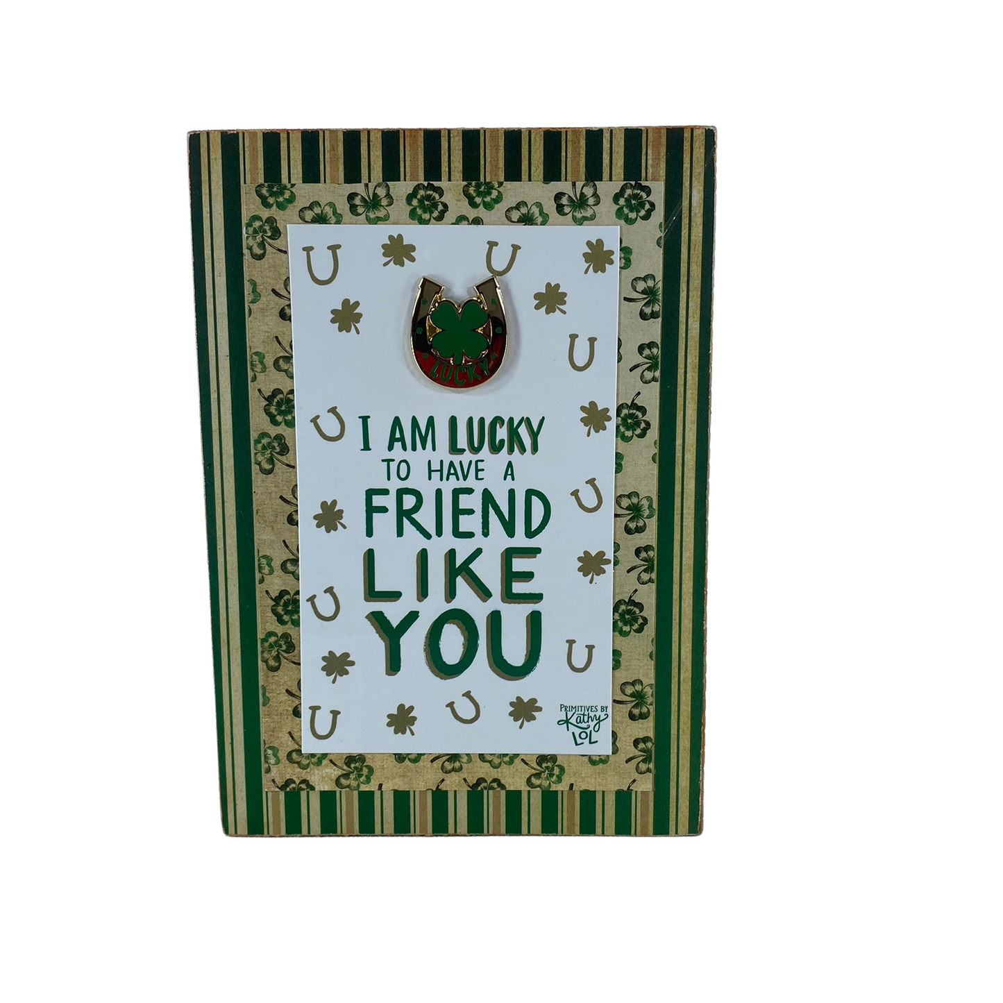 AGD St Patricks Decor - Lucky Friend Like You Reversible Block Sign