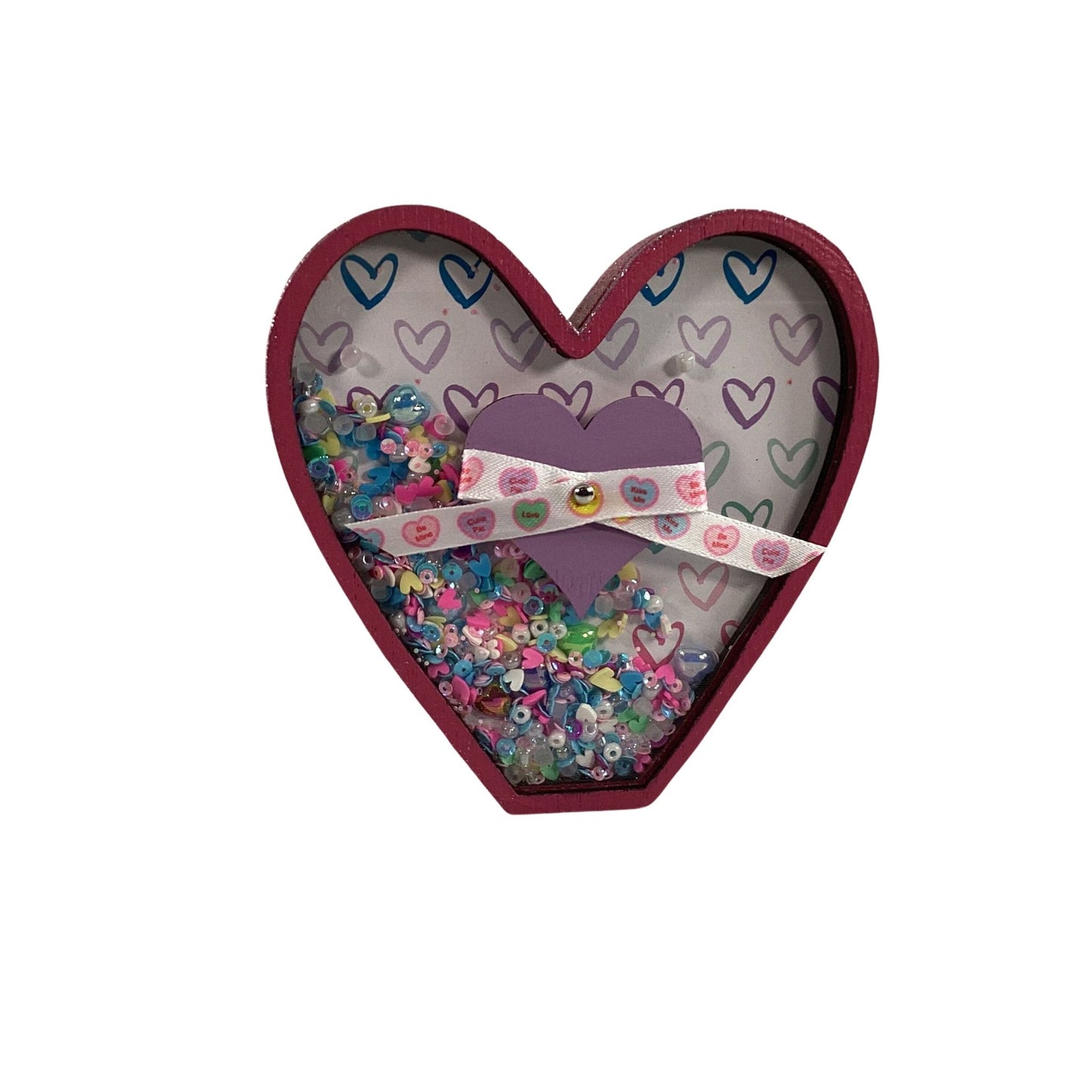 AGD  Valentines Decor - Heart Shaped Hugs Chunky Wood Shaker