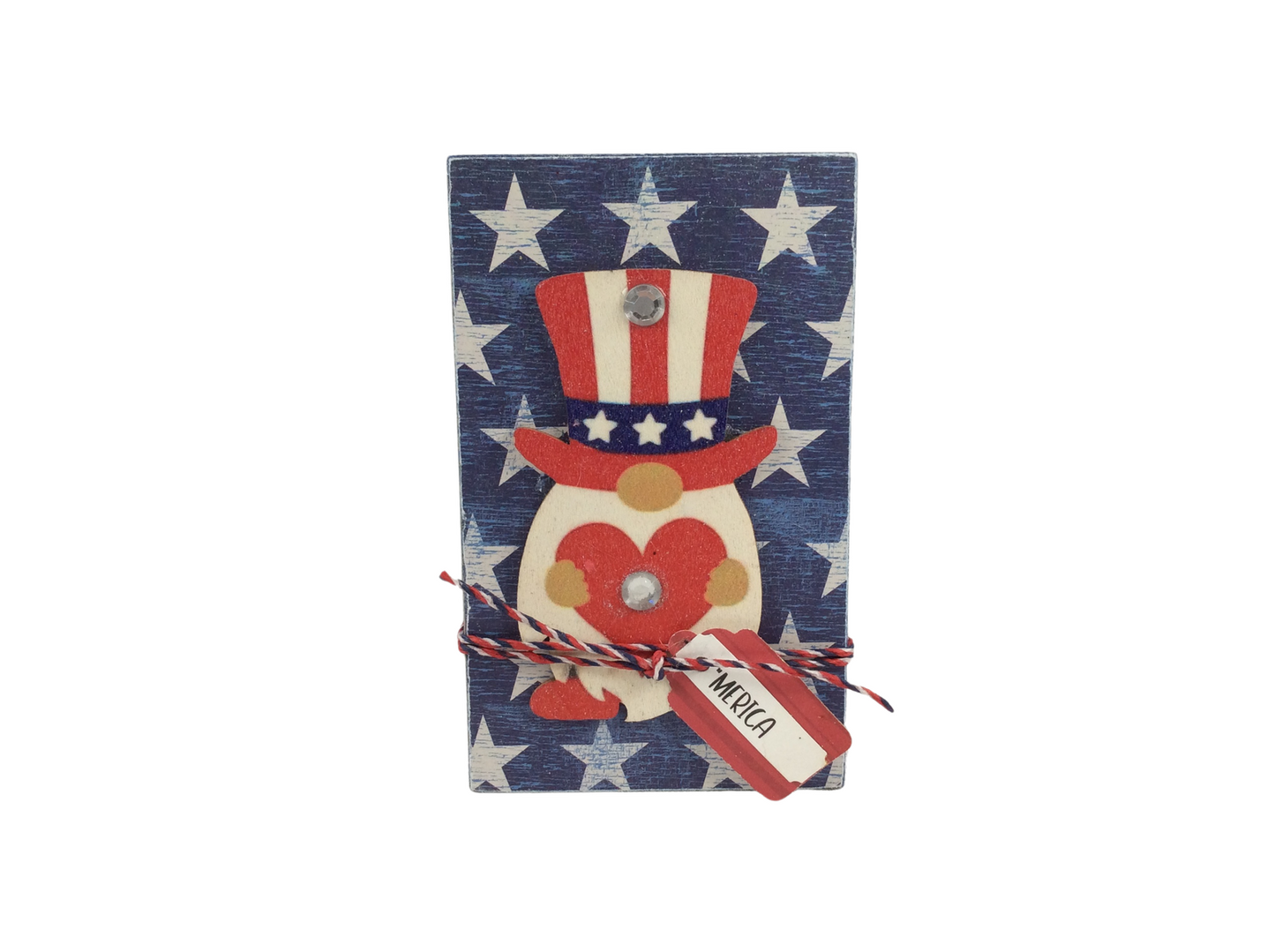 AGD Patriotic Decor - Uncle Sam Gnome 'Merica Tier Tray Wood Sign