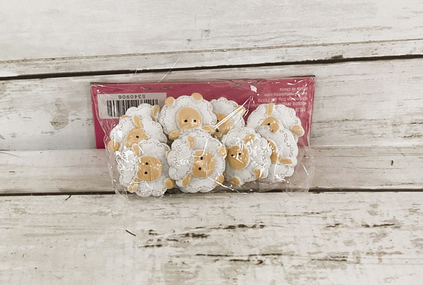 HL Easter Craft Supply - Flat-back Sheep Lamb Resin Stickers 10pc