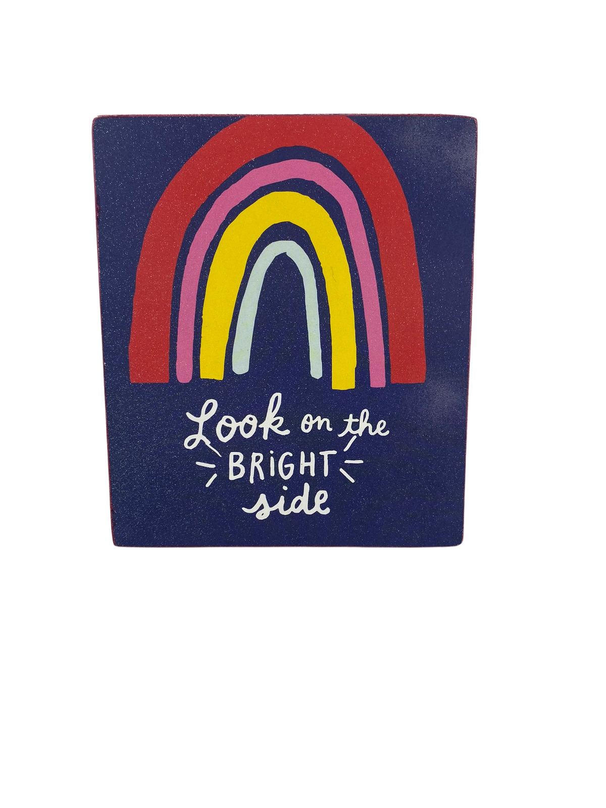 AGD Summer Decor - Bright Rainbow Flamingo Reversible Block Sign