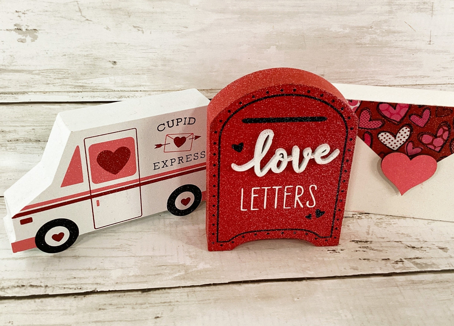 AGD Valentines Decor - Cupid Express Letter Mail Box Tier Tray 3pc