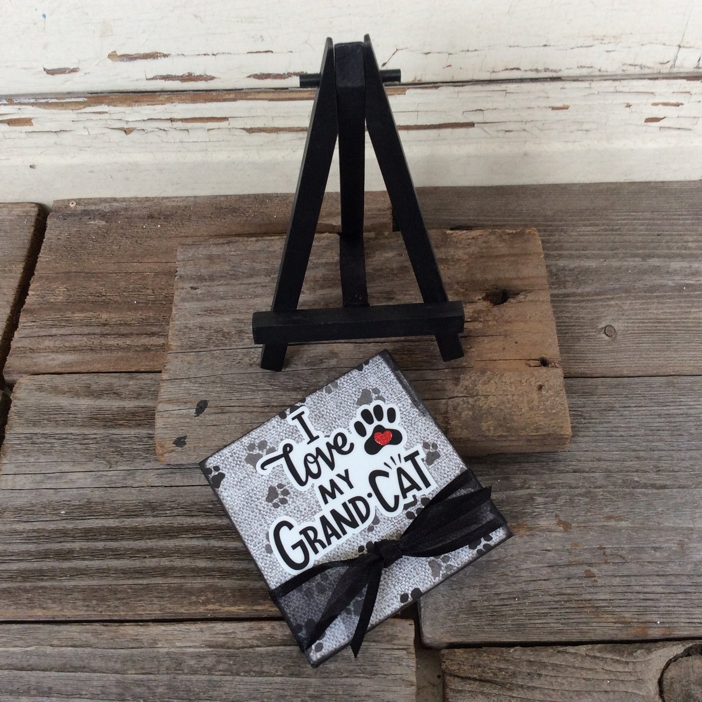 AGD Pet Gift - I Love My Grand Cat Easel Display