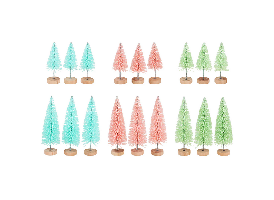 DT Easter Craft Supply - Miniature Pastel Bottlebrush Trees 3pks
