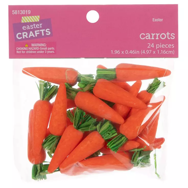 HL Easter Craft Supply - Small Foam Carrots 24pc 2-inch