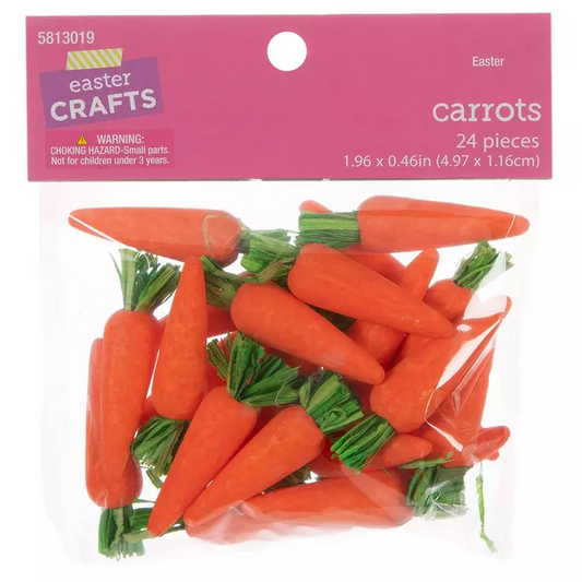 HL Easter Craft Supply - Small Foam Carrots 24pc 2-inch