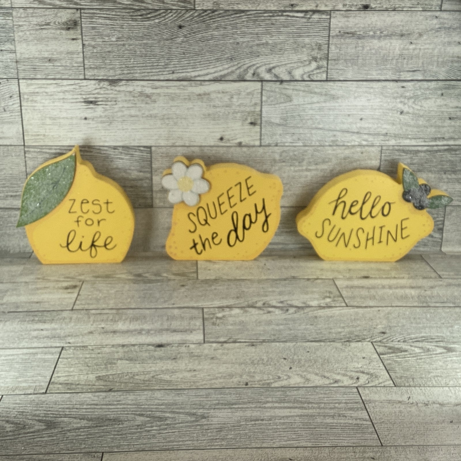 AGD Spring Decor - Summer Lemon Theme Tier Tray Decor 4pc Set
