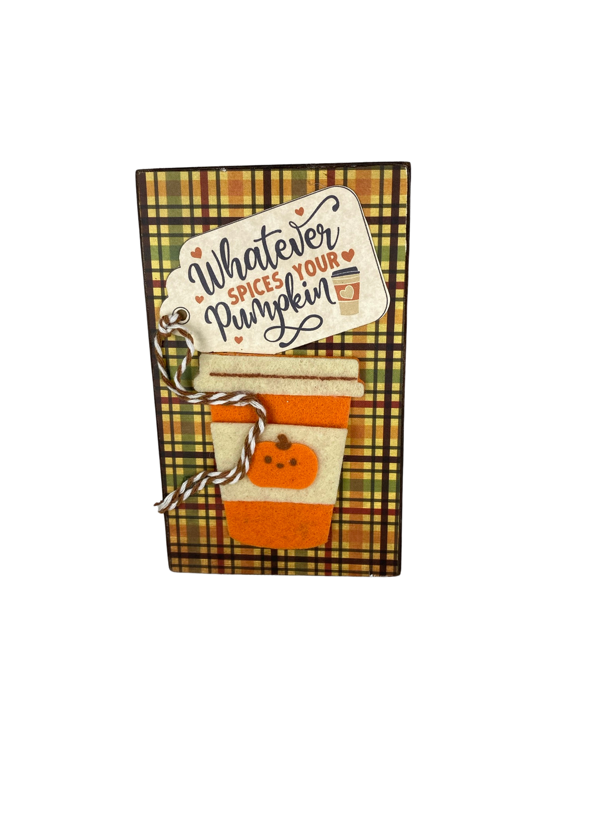 AGD Fall Decor - Whatever Spices Your Pumpkin Reversible Wood Block Sign