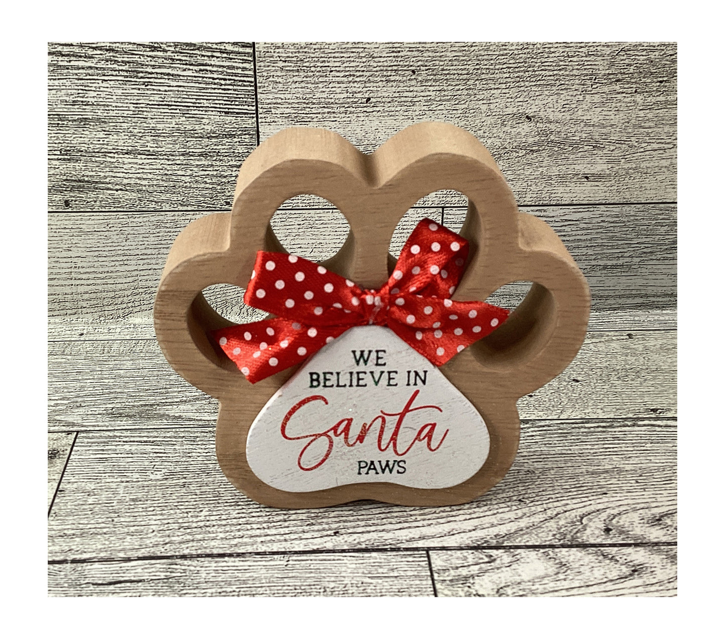 AGD Christmas Decor - Dog Santa Paw Mistletoe Booth Tier Tray 4pc Set