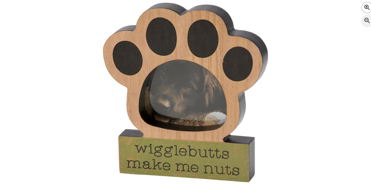 PBK Pet Decor - Beware of Wiggle-butts Paw Block Picture Frame
