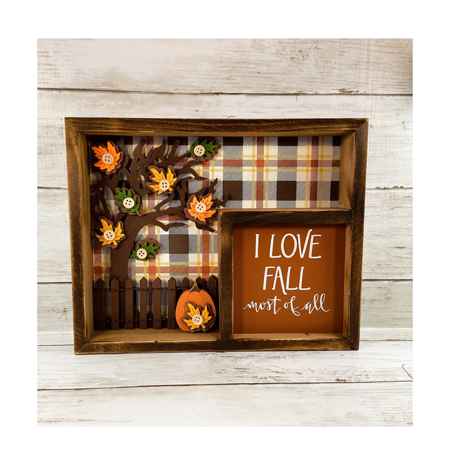 AGD Fall Decor - Love Fall Most Of All Inset Shadow Diorama Box Sign