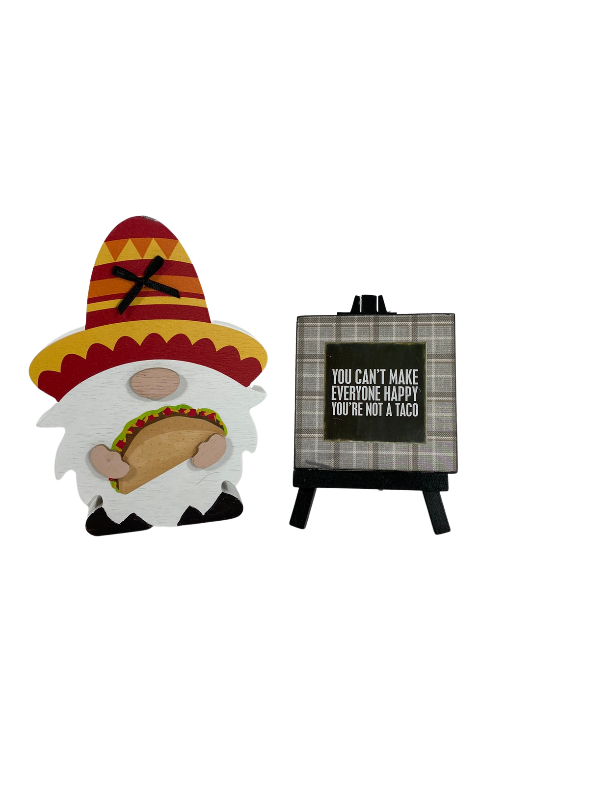 AGD Cinco De Mayo Decor -Taco Easel Chunky Gnome Tier Tray 2pc