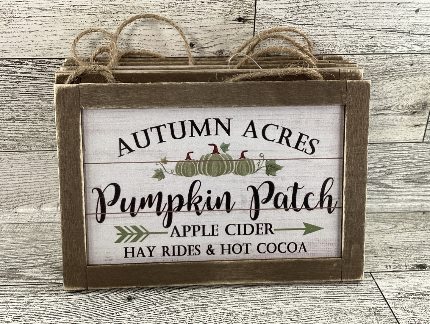 HL Fall Craft Supply - Autumn Acres Pumpkin Patch Small Sign Ornaments 5pc