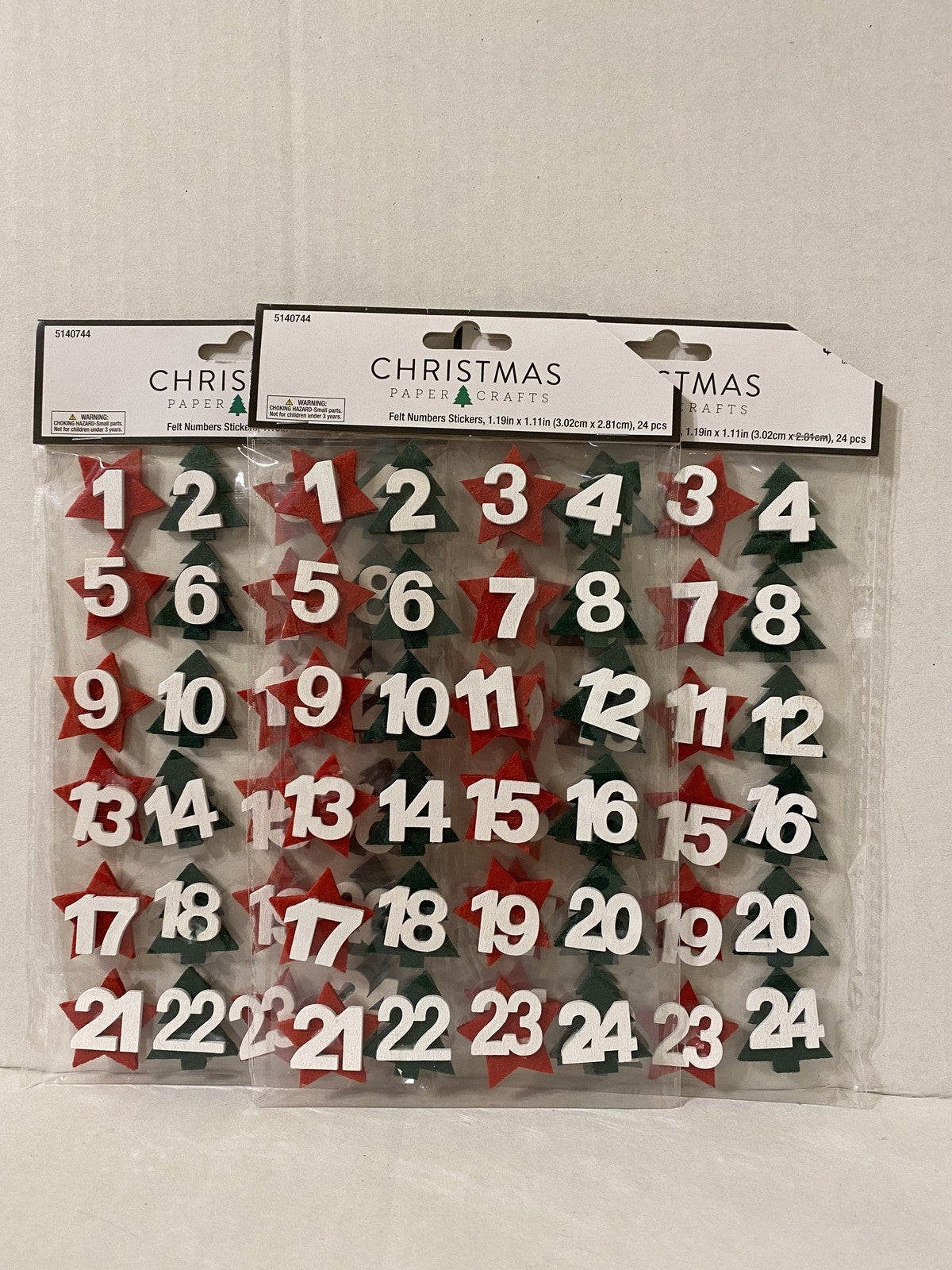 HL Christmas Craft Supply - Felt Nativity Advent Calendar Stickers 3 Sets