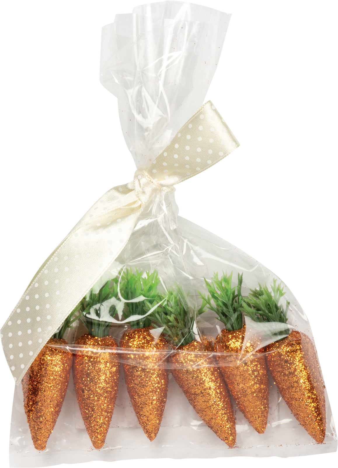 PBK Easter Decor - Small Glitter Carrot Ornaments 6pc Set