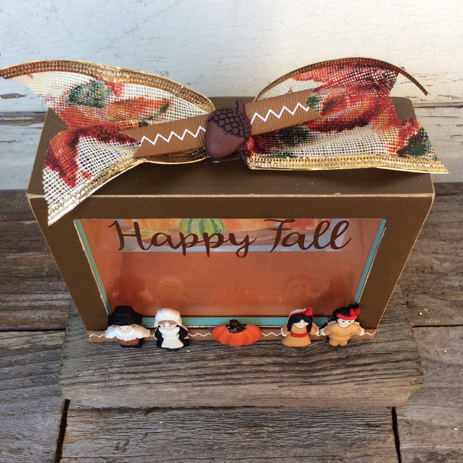 AGD Fall Decor - Happy Fall Pilgrim Box Sign