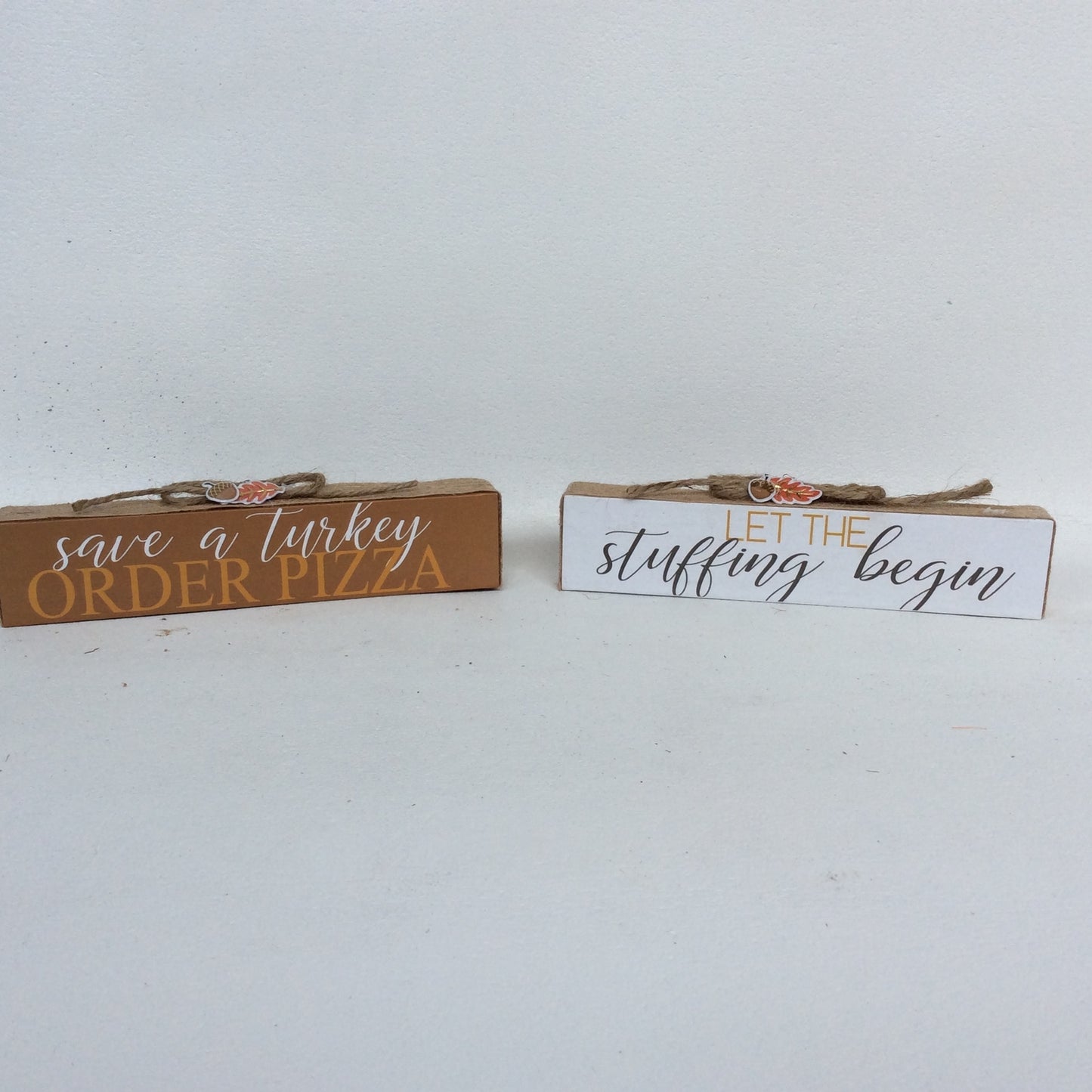 AGD Fall Decor - Stuffing Begin Order Pizza Mini Signs 2pc Set