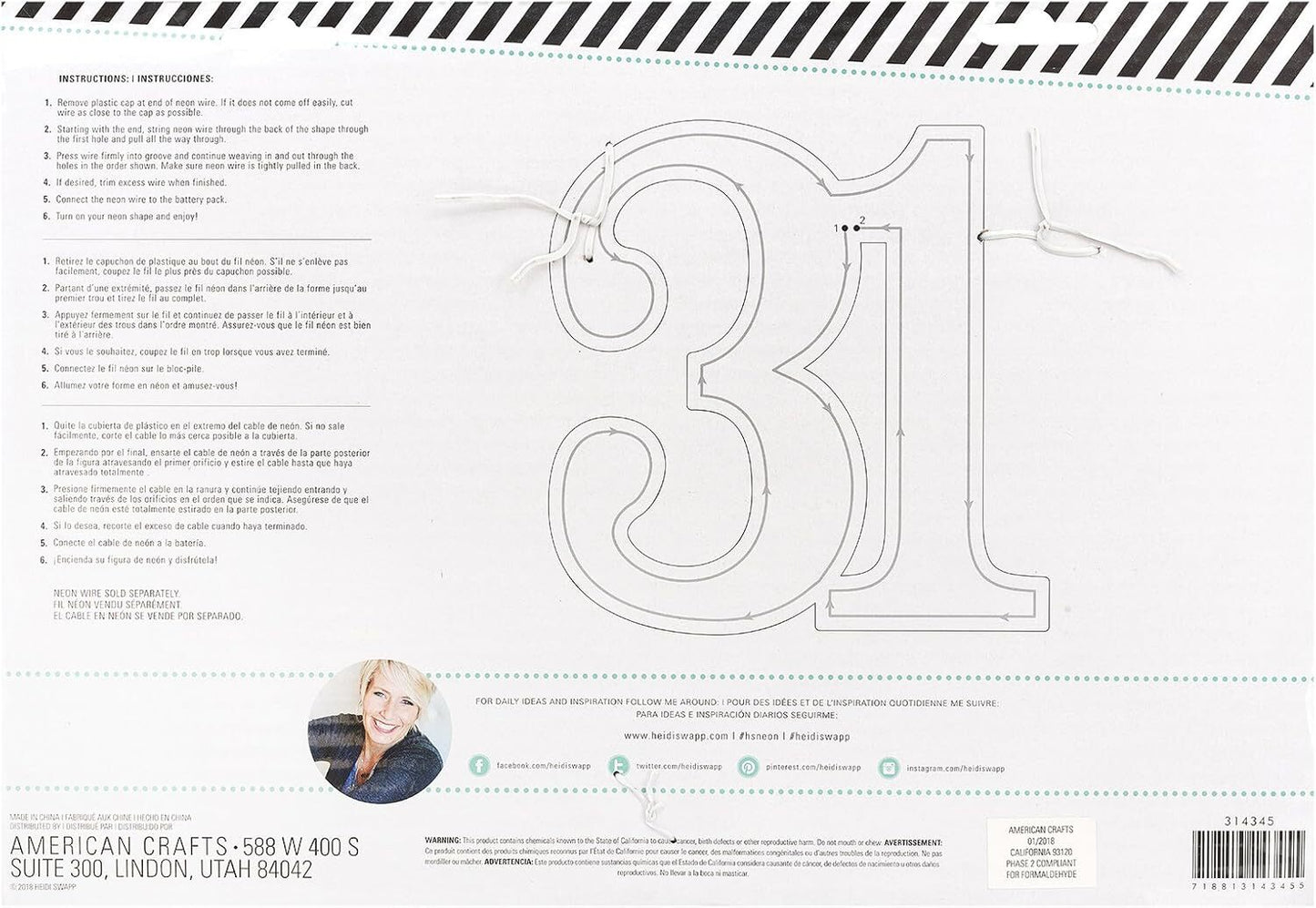 Heidi Swapp Halloween Craft Decor - 31 Neon Light Sign Base 14-inch