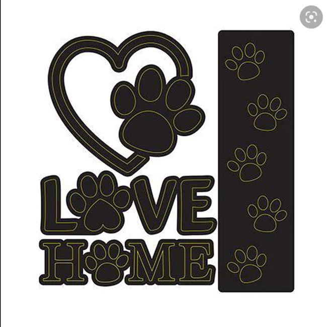 Darice Embossing Die Cuts - Home Love Pet Dog Cat Paw Set