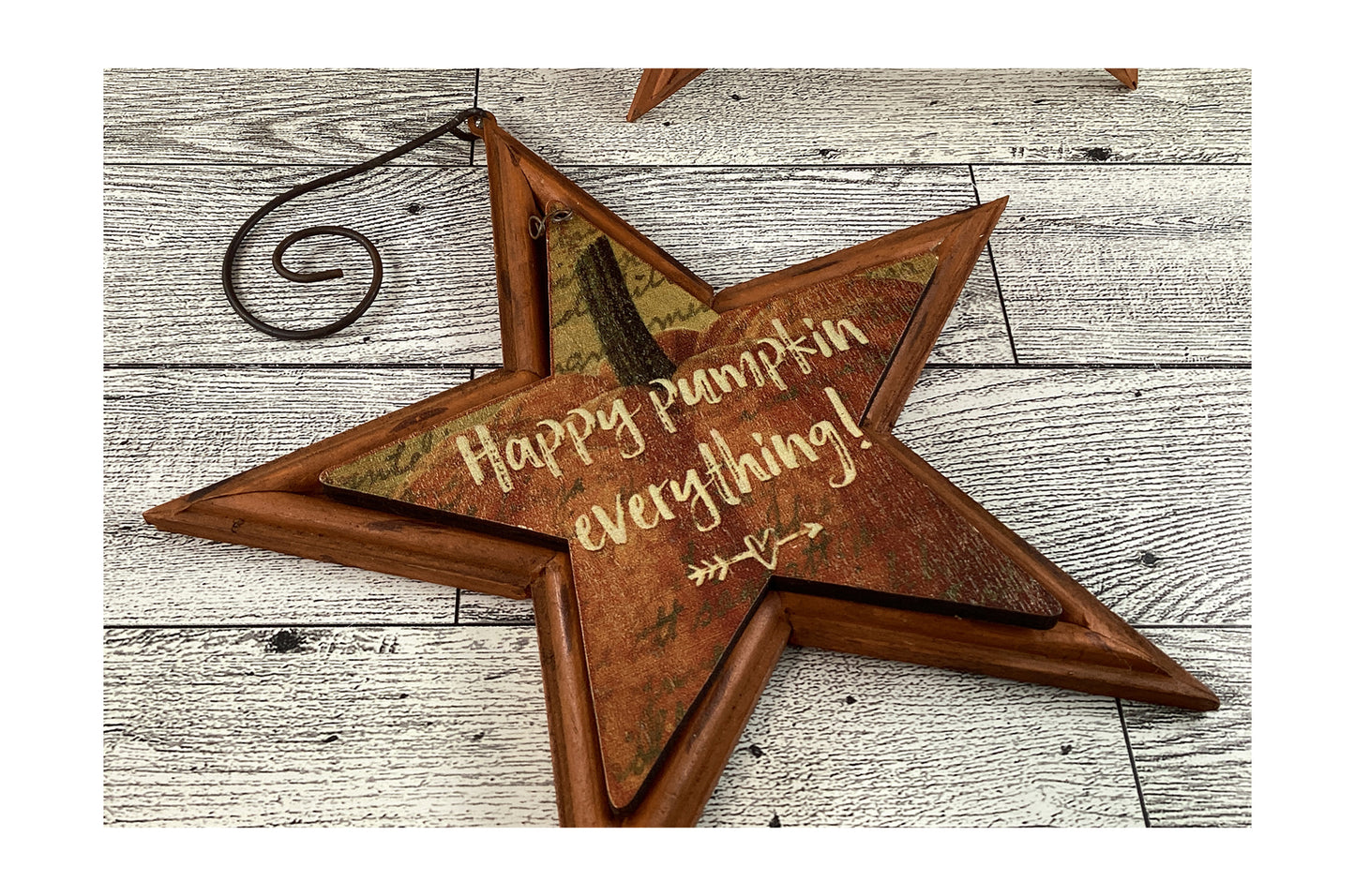 AGD Fall Decor - Happy Pumpkin Everything Prim Star Ornament 3pc
