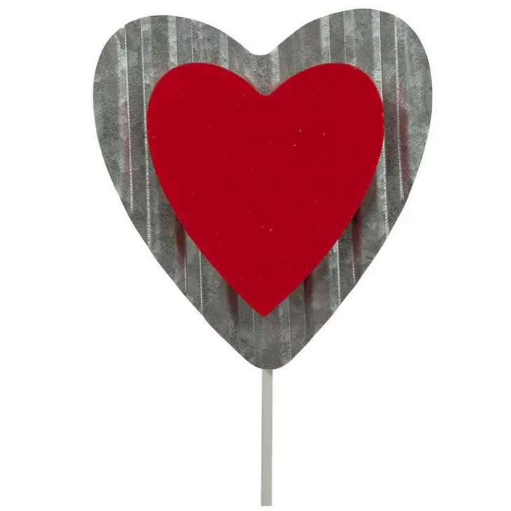 HL Valentines Craft Supply - Metal Wood Stacked Heart Stake Pick