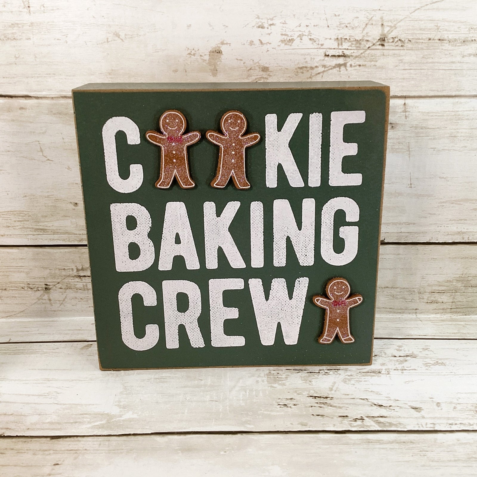 Christmas Decor Boy Girl Gingerbread Cookie Baking Crew Tier Tray