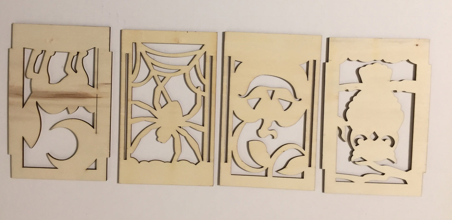 Darice Craft Supply - Halloween DIY Wood Luminary 6pc Set