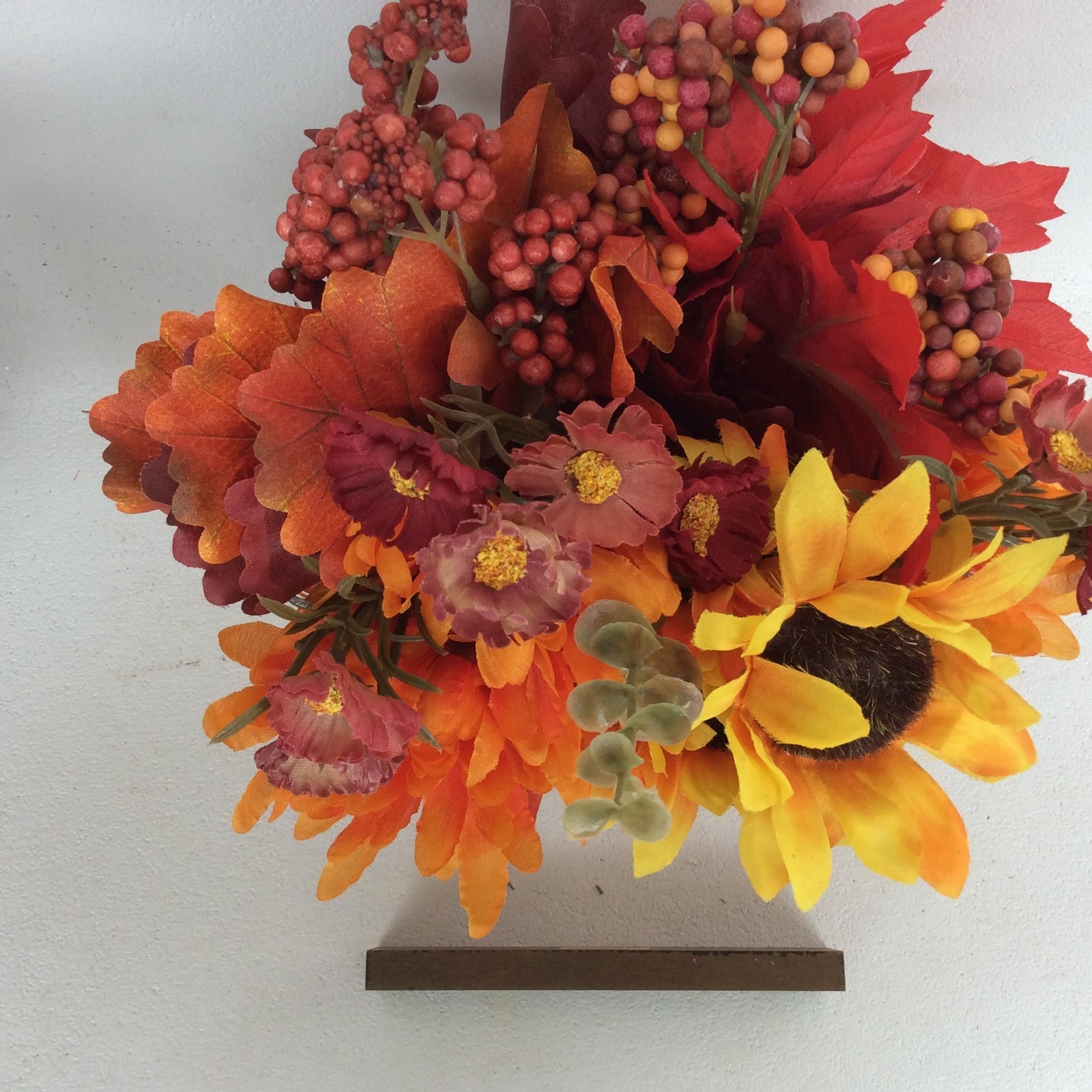 AGD Fall Decor - Owl Tin Filled Artificial Floral Display