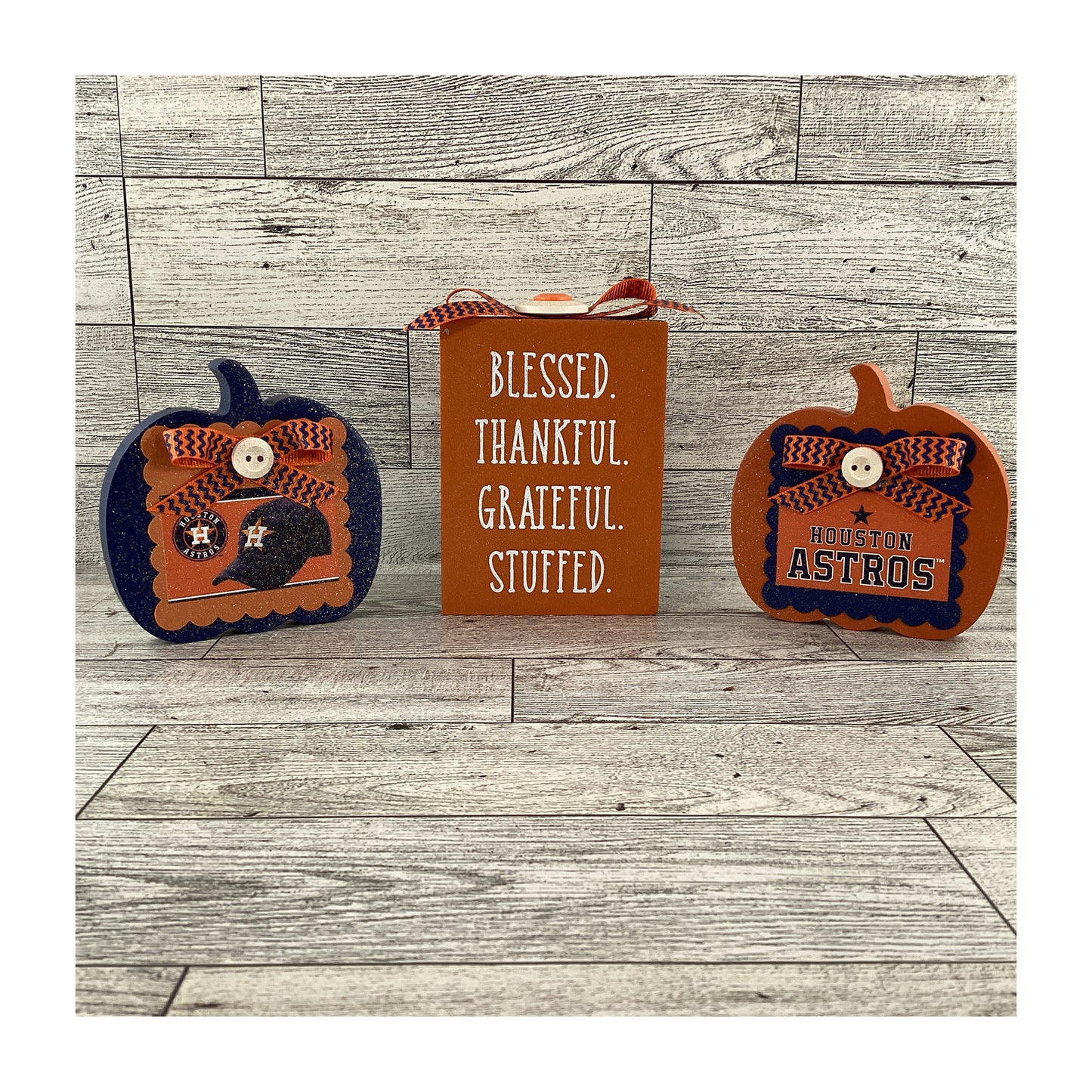 AGD Fall Decor -  Fall Baseball Gnomes Pumpkins Sign 5pc Set