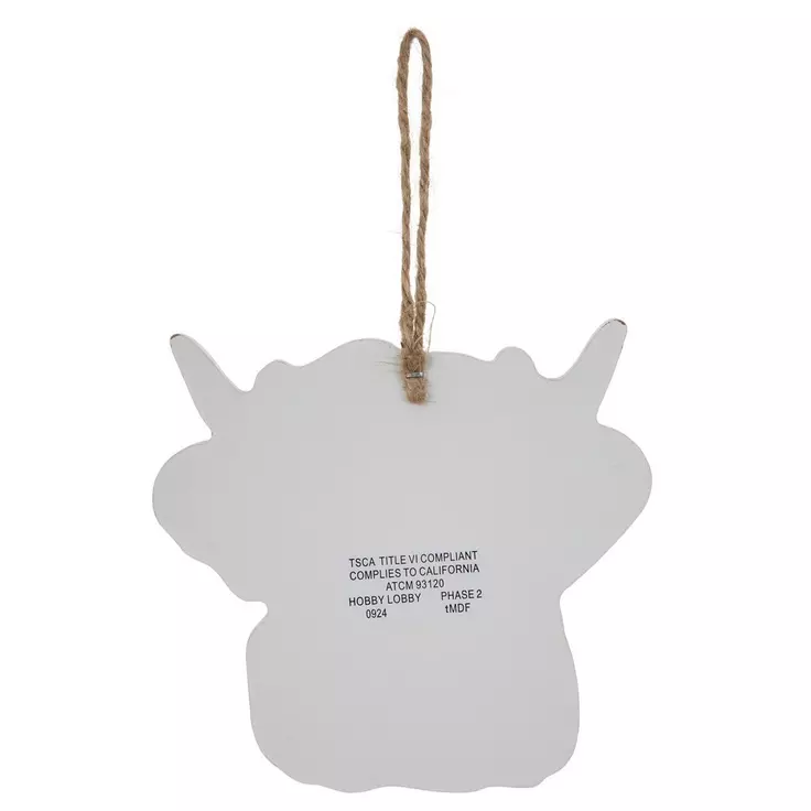 HL Valentines Decor - Highland Cow Head Ornaments 2pc Set