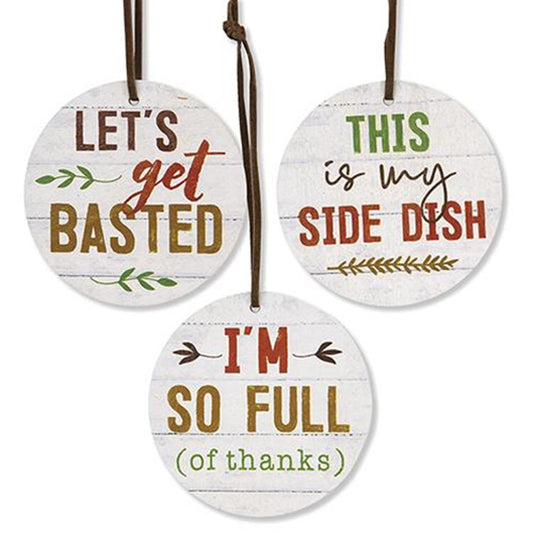 CWI Fall Decor - Funny Snarky Gifts Tag Ornaments 3pc Set