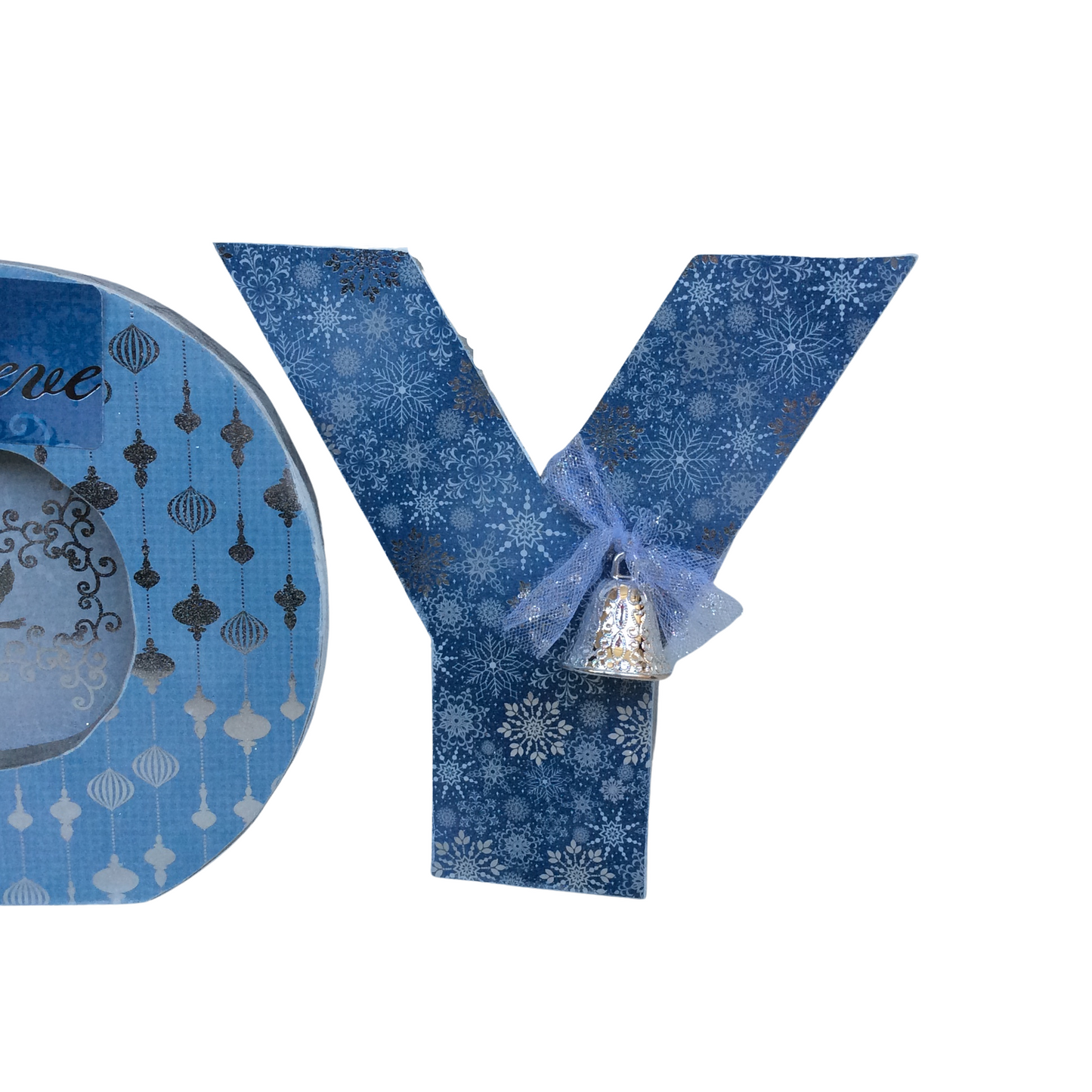 AGD Christmas Decor - Silver Blue Believe Angel Joy Tabletop Sign