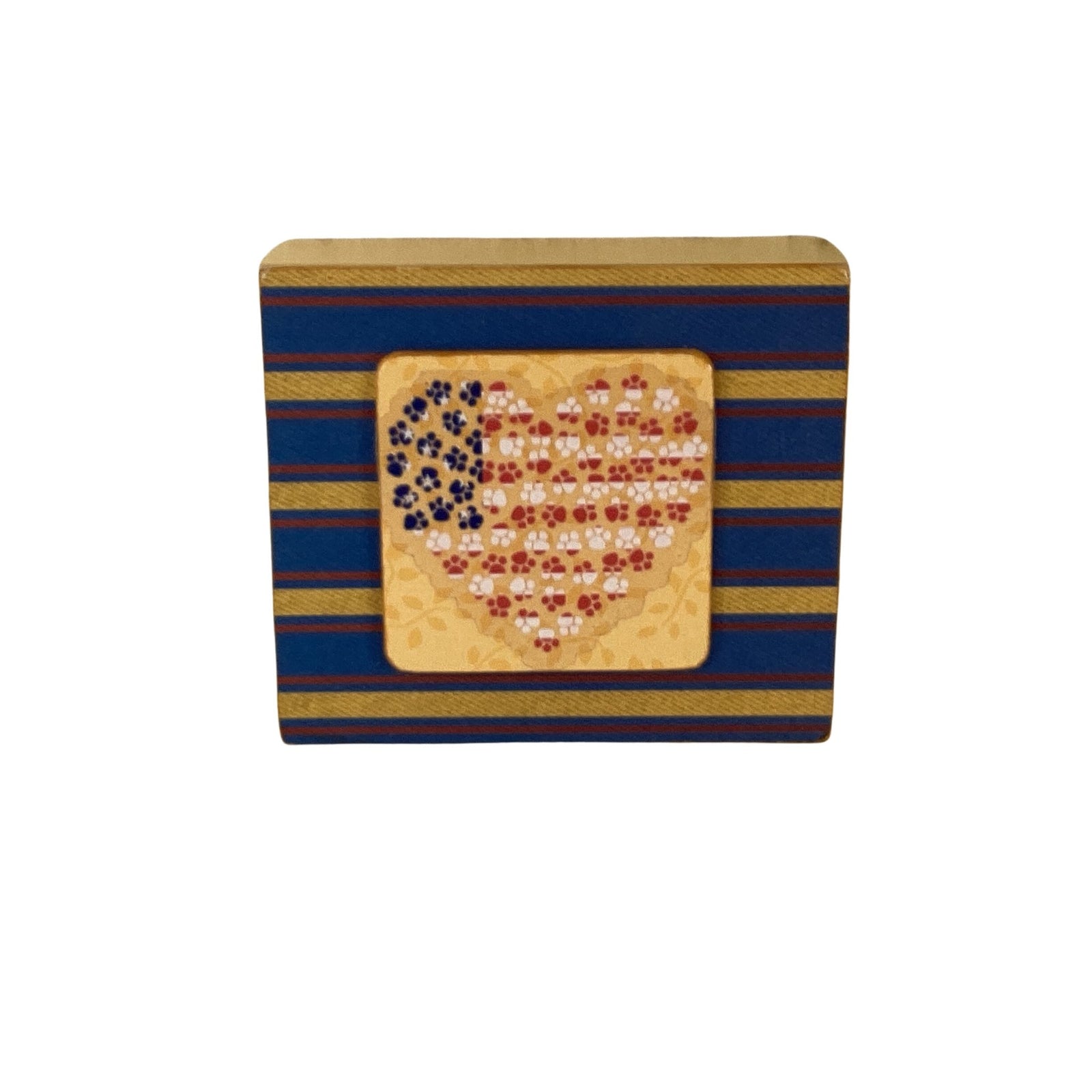 AGD Patriotic Decor - Vote Dog Paw Prints July 4th Reversible Wood Sign