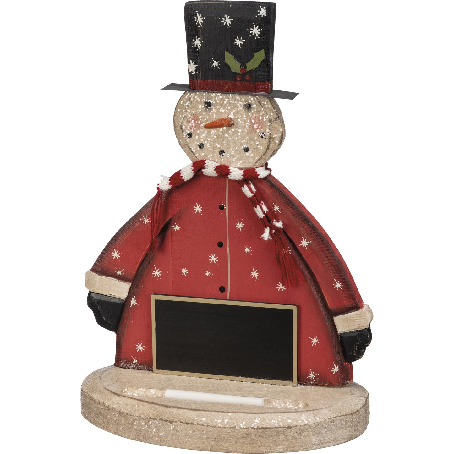 PBK Christmas Decor - Prim Let it Snow Chunky Snowman Sitter
