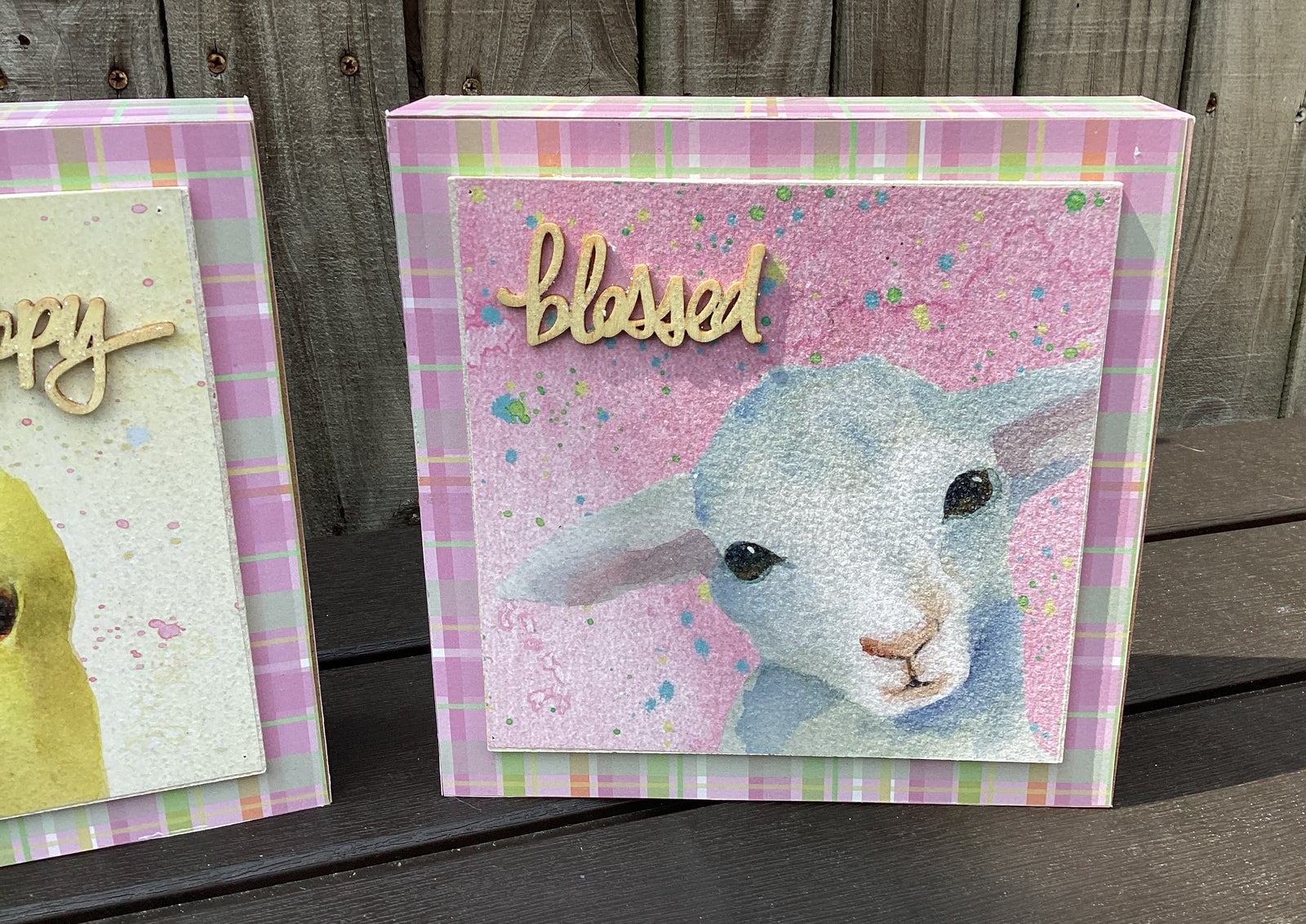 AGD Easter Decor - Spring Farm Animal Box Signs 4pc.