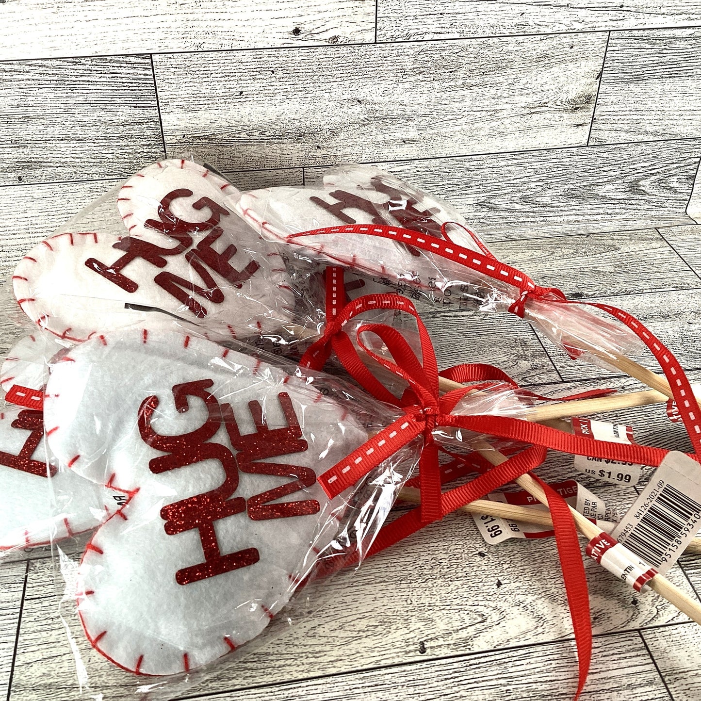 Michaels Valentines Decor - Hug Me Felt Heart Floral Picks 6pc Set