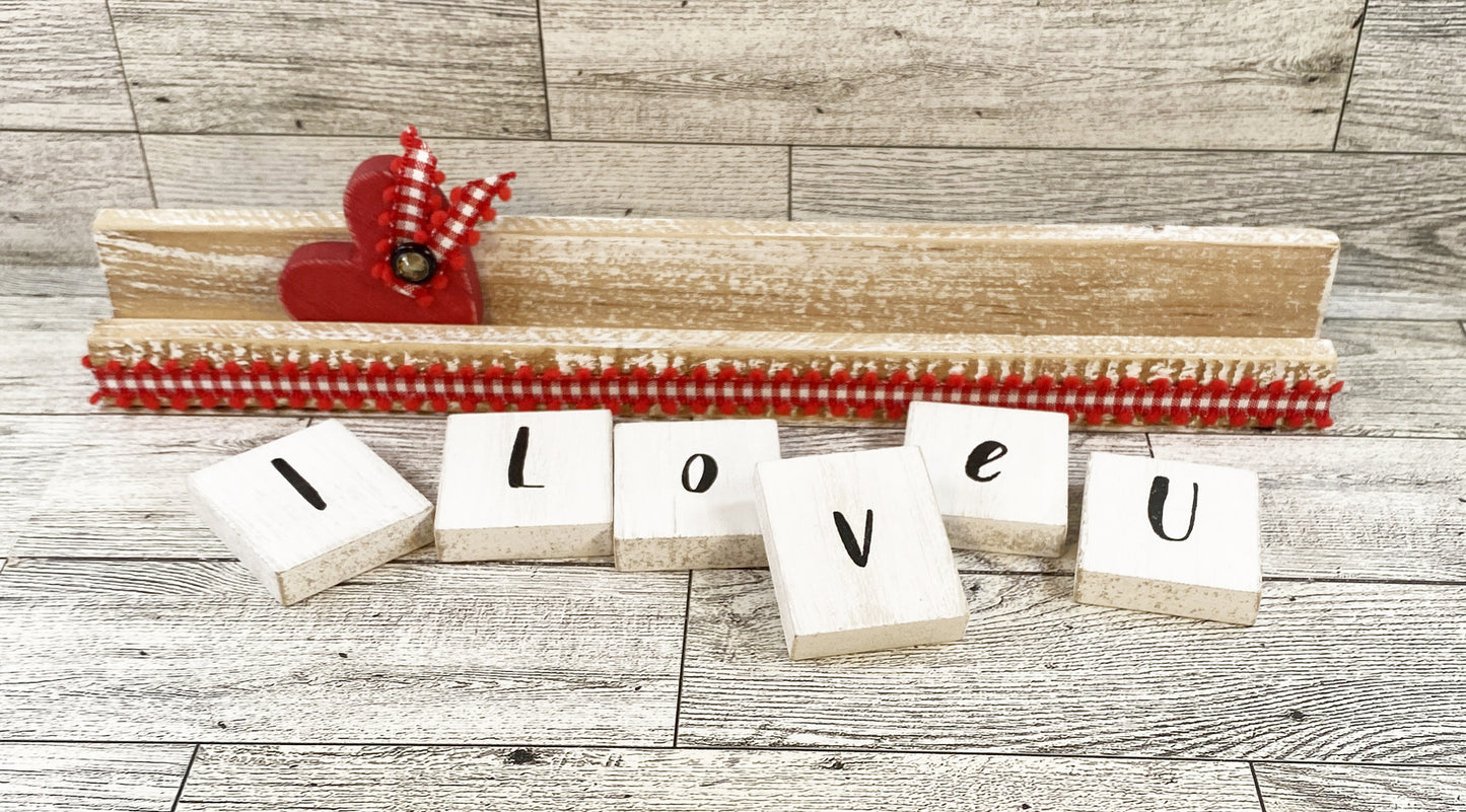 AGD Valentines Decor - Be Mine I Love You Reversible Tile Tray Decor