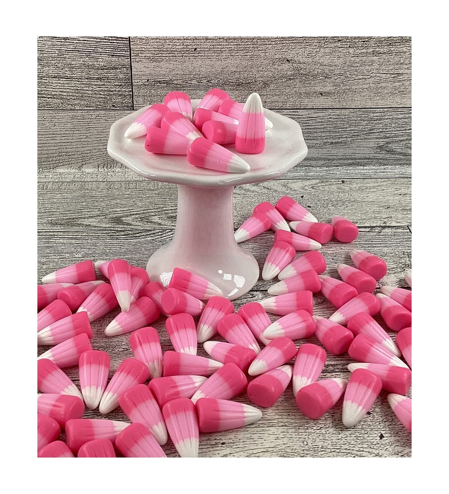 AGD Craft Supply - Realistic Artificial FAKE Resin Dark Lt Pink White Candy Corn