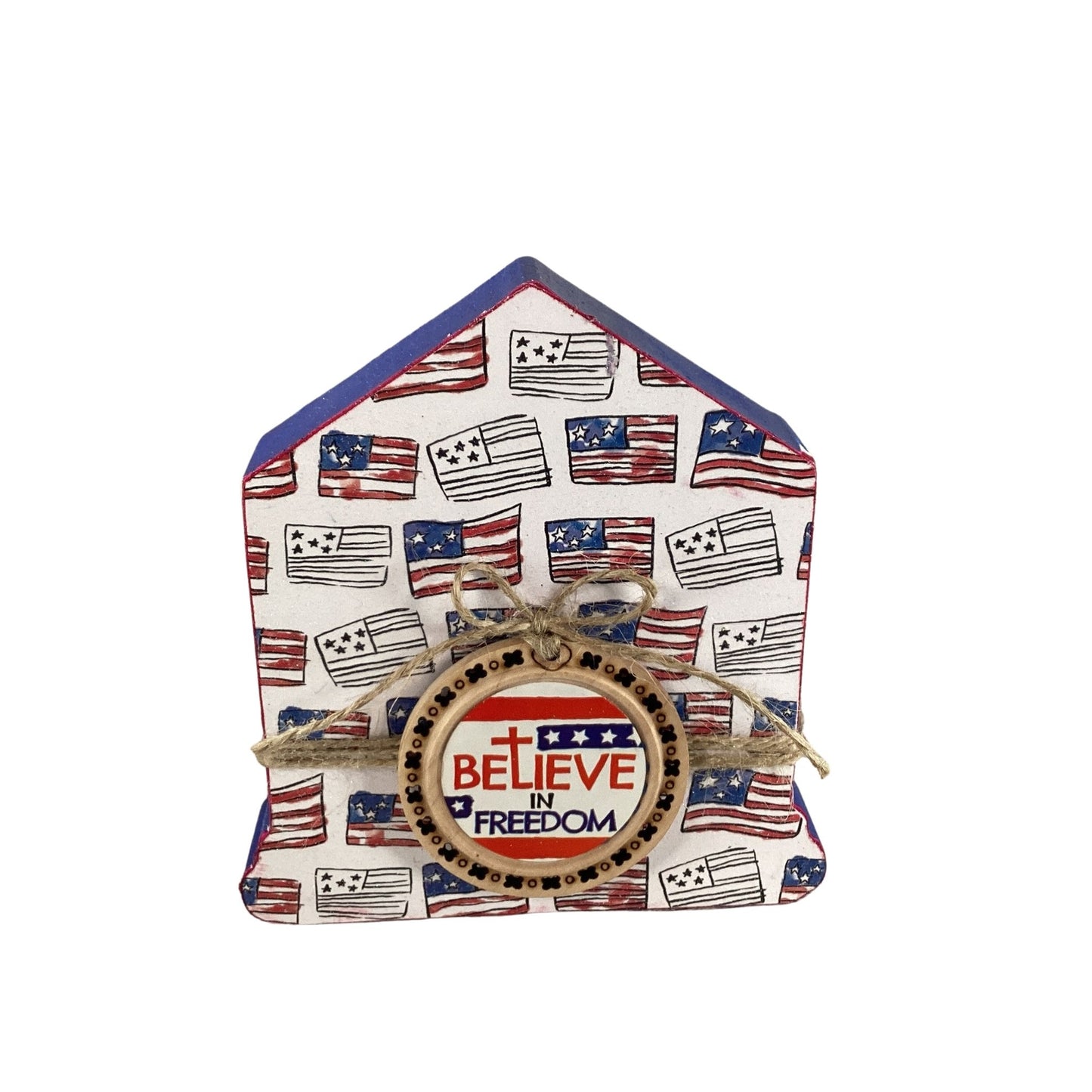 AGD Patriotic Decor - July 4th Chunky Wood House Sitter 3pc Set