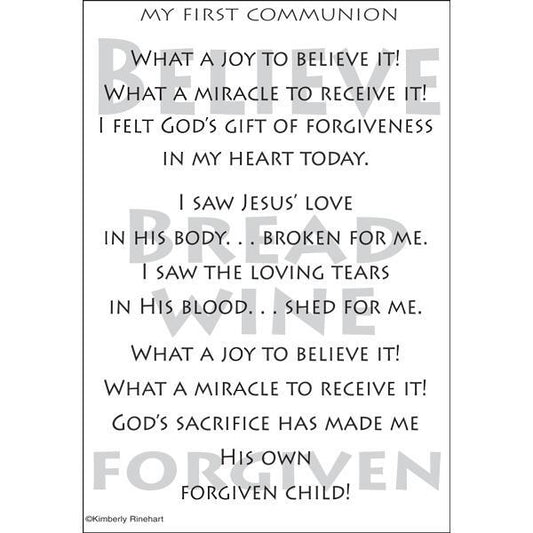 ITT Craft Supply - First Communion Poem For A Page Sticker Sheet