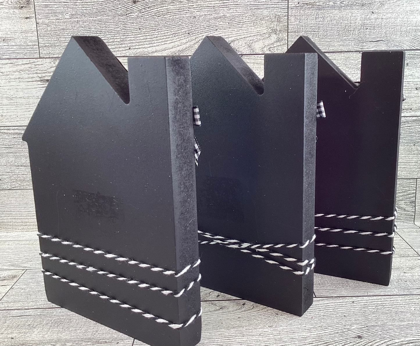 AGD Christmas Decor - Whimsy Bright Color Chunky Wood Houses 3pc Set