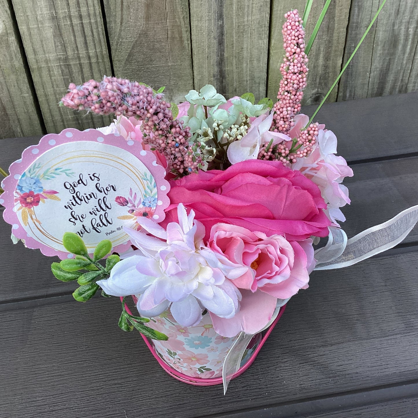 AGD Spring Decor - Mother's Day Psalm 46:5 Floral Display