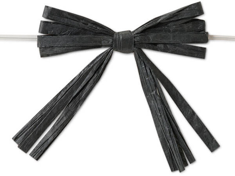 NW Craft Supply - Pre-Tied Raffia Bows Black 18pc
