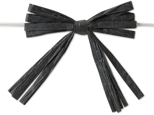 NW Craft Supply - Pre-Tied Raffia Bows Black 18pc